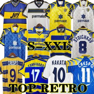 1999 2000 Parma Calcio Maillot de football rétro classique 1998 95 97 99 00 BAGGIO CRESPO CANNAVARO Maillot de football vintage STOICHKOV THURAM 01 02 03