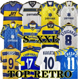 1999 2000 Parma Calcio Retro Soccer Jersey Classic 1998 95 97 99 00 Baggio Crespo Cannavaro Camisa de fútbol vintage Stoichkov Thuram 01 02 03 888888