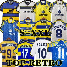 1999 2000 Parma Calcio Retro voetbalshirts Klassiek 1998 95 97 99 00 BAGGIO CRESPO CANNAVARO Vintage voetbalshirt STOICHKOV THURAM 01 02 03