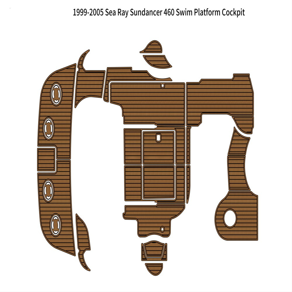 1999-2005 Sea Ray Sundancer 460 Piattaforma da bagno Pozzetto Pad Barca EVA Pavimento in teak