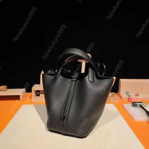 19a Bolso de cubo de lujo Bolsa para mujeres Bag Classic Designer Bag Premium TC Cuero Semi-Handmade Fashion Bag Bag Bag Bag Original Bajero de regalo
