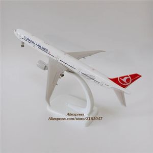 19cm lucht Turkse luchtvaartmaatschappijen Boeing 777 B777 Airways Airplane Model Algemene metaalmodel Vliegtuig Diecast vliegtuig W Wheels Landingswiel 240328