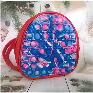 19 cm mode zijn push bubbels regenboog kawaii voorkeur backpack kinderen portemonnee dames tas silica gel eenvoudig kuiltje fidget speelgoed