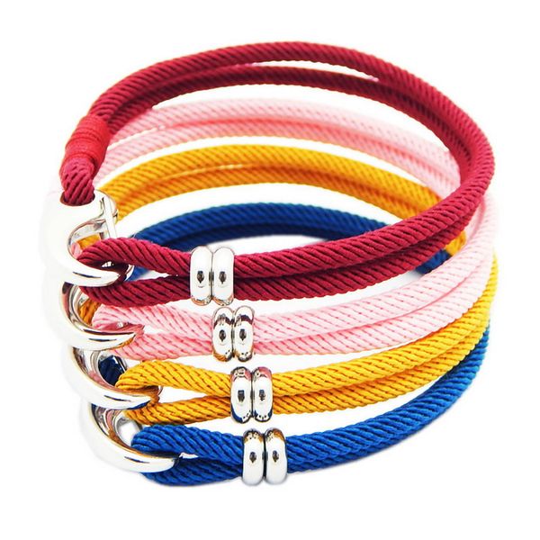 Brazalete de cuerda Milan coloreado en 8 colores y perímetro de 19CM con pulsera tejida con hebilla de acero inoxidable