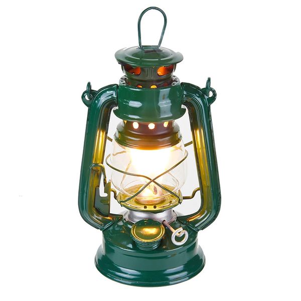 19 cm rétro lampe à kérosène Camping en plein air Portable lampe à huile de poche Style décor multifonction lampe en fer Style méditerranéen 240115