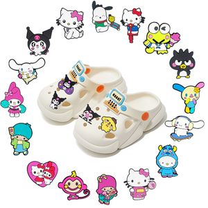 19Colors Girl Kuromi Cat Melody Anime Charms Wholesale Childhood Memories Game Funny Gift Cartoon Charms Shoe Accessories PVC Decoratie Buckle Soft Rubber Clog