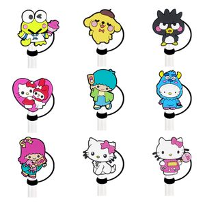 19Colors Kuromi Melody Cats Silicone Paille Toppers Accessoires Cover Charm