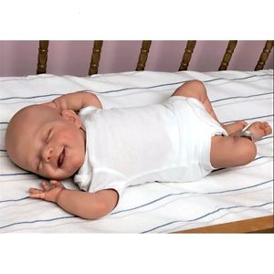 19 pouces corps complet Silicone Reborn bébé poupée déjà peint dormir avril réaliste doux au toucher jouet de bain 3D peau 240325