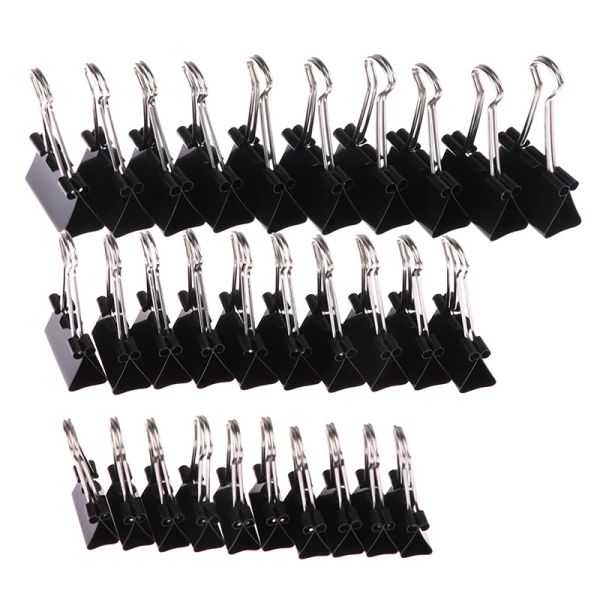 19 mm / 25 mm / 32 mm 10pcs / lot Clips de liant en métal noir