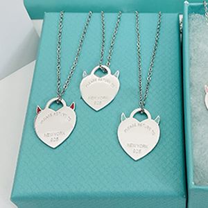 19mm Demon Hart Ketting Vrouwen Rvs Paar Hanger Sieraden op De Hals Valentijnsdag Cadeau voor Vrouwelijke Accessoires Groothandel