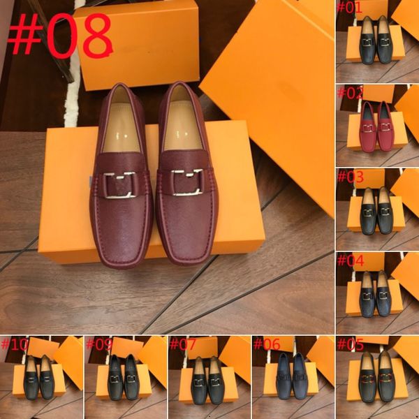 19model Mocassins de créateur de haute qualité pour hommes, chaussures formelles en cuir, chaussures décontractées confortables et respirantes, chaussures de conduite de marque