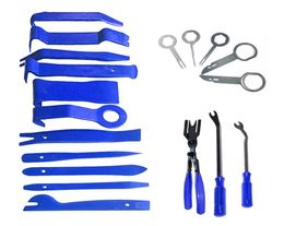 Kit de réparation manuelle de voiture, outil de démontage du panneau de garniture stéréo DVD, retrait du tableau de bord, outils de réparation en plastique 5515199 19 pièces 12 pièces