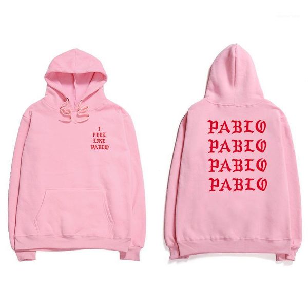 19ss Hip Hop Sudaderas con capucha Hombres Me siento como Pablo Streetwear Sudadera con capucha Sudaderas con estampado de letras Sudadera con capucha Club1