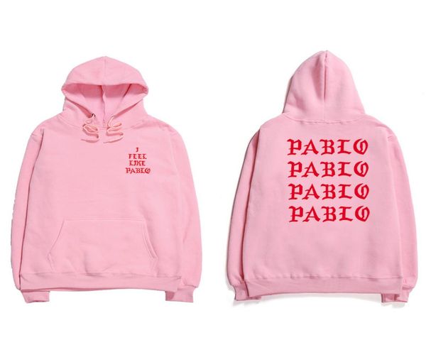 19ss Sudaderas con capucha de Hip Hop para hombre Me siento como Pablo Streetwear Sudadera con capucha Sudaderas con capucha con estampado de letras Club9194280