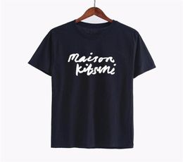 19SS Maison Kitsune Letter Géométrique Styliste imprimé T-shirt Fashion Summer T-shirt Tee Men Oc Casual Women Street Street Short Sleeve Hfhlt7815099