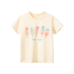 19t Toddler Kid Baby Girls Vêtements Summer Tee Top Top Short Mancheve Infant T-shirt mignon Sweet Childrens Cotton Tshirt tenue 240408