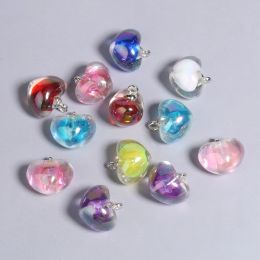 19x18mm Love Heart Square Shape acrylique Charmes transparents Pendant pour les bijoux Collier Boucles d'oreilles Accessoires faits à la main