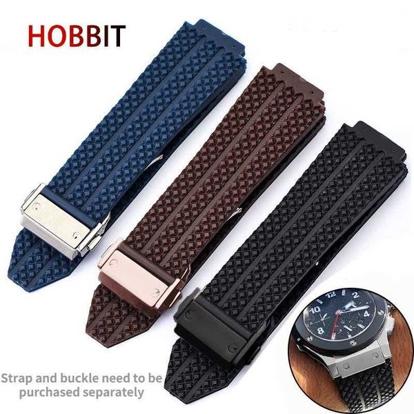 19x25mm Bracelet de Montre en Silicone Compatible pour HUBLOT BIG BANG Silicone Étanche Hommes Montre Accessoires Bracelet en Caoutchouc Souple Boucle Pliante