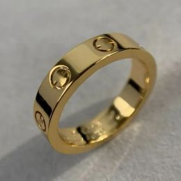 1As Origineel designerlogo graveren 6mm diamant LOVE Ring 18K Goud Zilver Rose 750 Roestvrij Stalen Ringen Dames mannen liefhebbers bruiloft Sieraden cadeau groot VS maat Q1