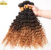 # 1B / 4/30 Trois tons de couleur Afro Kinky cheveux bouclés Ombre brésilien Kinky cheveux bouclés Vierge tisse