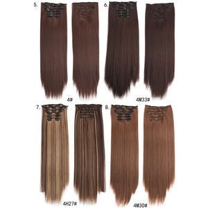 1B# 613# 4M30# 2H613# Synthetische haarextensies Clip in haar ongeveer 24inch clips op 6 stuks/set 140G WLHRV