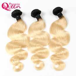 # 1B 613 Blonde Body Wave Ombre Brésilien Human Hair Weave Brésilien Ombre Virgin Hair Extension de cheveux 3 Bundles Bundles de cheveux blonde