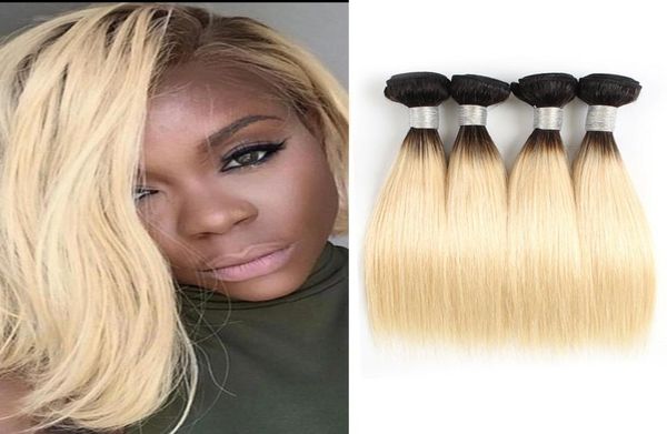 1B 613 Ombre Blonde Bundles Bunles Bob Short Bob 1012 pouces 50 gbbundle Brésilien Vierge Remy Extensions de cheveux humains 7658691