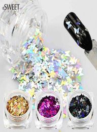 1Bottle 3d Nail Art Glitter kleurrijke vlinder pailletten plak tips nageldecoratie diy manicure tools lahd01-055315618