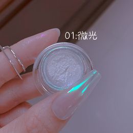 1box maanlicht spiegel nagelpoeder zilver fijne glitters metalen effect gel Poolse chroom pigmenten holografisch nagelpoeder