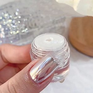 1 boîte de lune miroir ongle poudre argent fin paillette effet métallique pigment UV gel polonais chrome poussière aurore décorations de ongles 240426