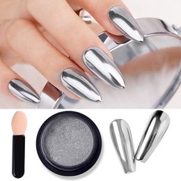 Miroir à ongles 1 boîte paillettes poudre métallique colorée effets métalliques ongles paillettes or art art uv gel polonais flocons chromés poussière