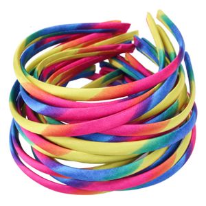 1 cm breedte handgemaakte kleurrijke satijnen hoofdband voor meisjes kinderen feestclub decor hoofddeksels mode -accessoires