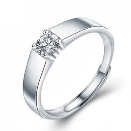Anillos de compromiso de moissanita con certificado de 1CT y 2CT, anillo de Halo de diamante de laboratorio VVS de plata esterlina para hombres, anillos de promesa de boda con flores