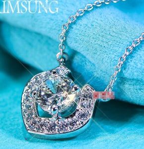 1CT Brillant Argent massif 925 sterling d'anniversaire de mariage de diamant SONA collier pendentif bureau fille BAND Fine Jewelry Femmes Brithday cadeau