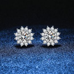 1CT Moissanite Oorbel voor Vrouwen Meisje 925 Sterling Zilver Fonkelende Diamanten Oorstekers Bruiloft Engagement Sieraden Gift