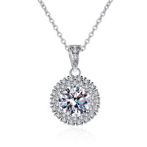 1ct Moissanite Ketting Voor Vrouwen 100% 925 Sterling Zilveren Ketting Moissanite Hanger Diamant Luxe Sieraden Huwelijkscadeau