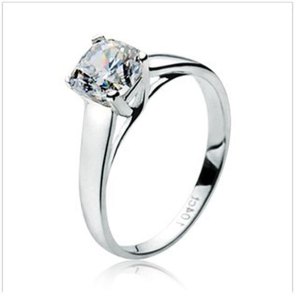 1CT Diamant Diamant Diamant pour femmes Gold White Golf de l'AU750 18K Bague de bijoux fine Ne jamais disparaître