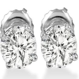 1ct ronde diamanten oorknopjes in 14K witgoud met schroefruggen2909