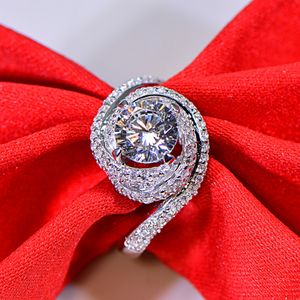 1CT Solid 925 Sterling Zilver Huwelijksverjaardag Liefhebbers SONA Diamanten Ring Verlovingsfeest BAND Fijne Sieraden Mannen Vrouwen Fan Gift