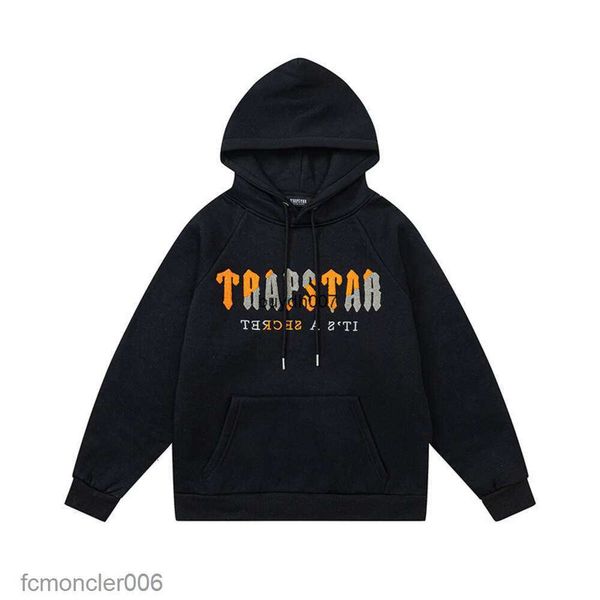 1fa0 Hommes et femmes Sweat à capuche 2023 Automne/Hiver Nouveau Trapstar Jaune Noir Serviette Brodée Peluche Pull 7YLJ