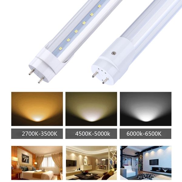 Luces de tubo LED T8 G13 0,3 M 1 pie 1,5 pies 0,45 M T8 tubo LED 4W 6W lámpara de tubo fluorescente blanco frío SMD2835