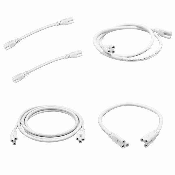 Cable de extensión de 1 pie, 2 pies, 3 pies, 4 pies, 5 pies, Cable conector T5 T8, Cable conector de doble extremo para tubo fluorescente LED integrado