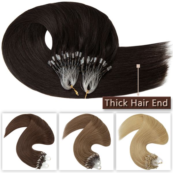 1G Micro Loop Extensiones de cabello humano End Salad Micro Link Micro Ring 100pcs Cápsula de queratina Cabello natural