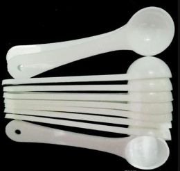 1G plástico profesional 1 gramo cucharadas cucharas para alimentos leche detergente en polvo Medcine blanco cucharas medidoras #8627