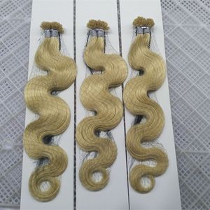 1G / S 100G cheveux brésiliens cheveux # 613 platine blonde kératine kératine clou de kératine u conseil fusion extensions de cheveux humains complètes