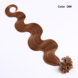 1G / Strand Nail U TIP Pre-Bonded Keratin Lijm Remy Natuurlijke Human Hair Extensions 100Sstrands Real 100% Menselijk Haar