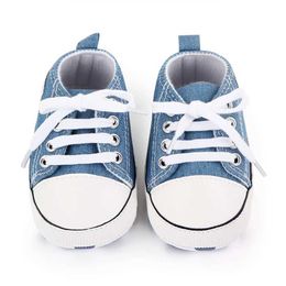1G53 First Walkers Baby Canvas Classic Sports Chaussures Nouveau-né étoiles Sports Sports Baby Garçons and Girls First Walking Shoes Baby Preschool Non Slip Baby Shoes D240527