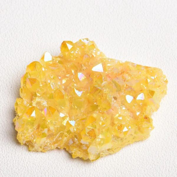 1 kg électroplate naturelle Clestal Cluster Cluster Jaune Aura Quartz guérison Crystal Gem Stone Energy Mineral spécimen Home Decor