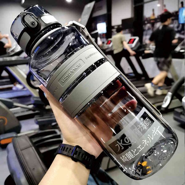 1L 1.5L 2L deportes de gran capacidad Fitness al aire libre ecológico plástico portátil 500ml botella de agua agitadora sin BPA