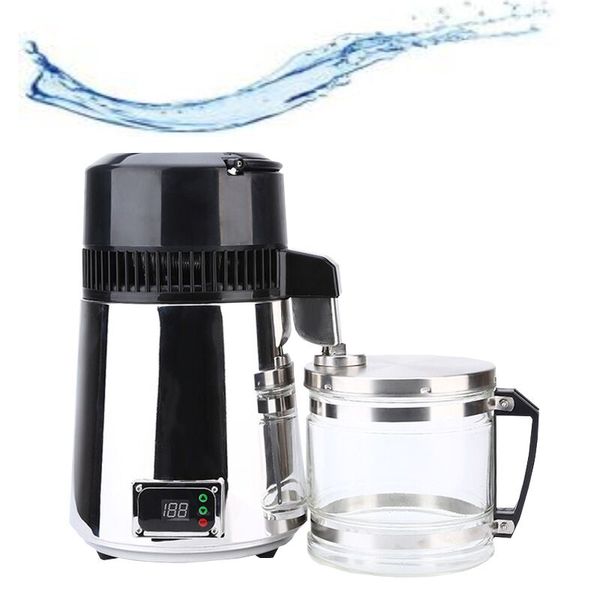 Destilador de agua de 1L y 750W, máquina de agua pura destilada para el hogar, filtro purificador de destilación, filtro de agua de acero inoxidable